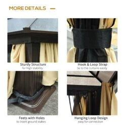 Outsunny 3.6 X 4m Hardtop Gazebo Canopy With Polycarbonate Roof And Aluminium Frame, Garden Pavilion With Mosquito Netting And Curtains 11 Outsunny 3.6 X 4m Hardtop Gazebo Canopy With Polycarbonate Roof And Aluminium Frame, Garden Pavilion With Mosquito Netting And Curtains -Home Furnishing Serie Shop 8zT11d17e906a85c8 dc277a52 80b4 472c 8764 08c30e99ab82