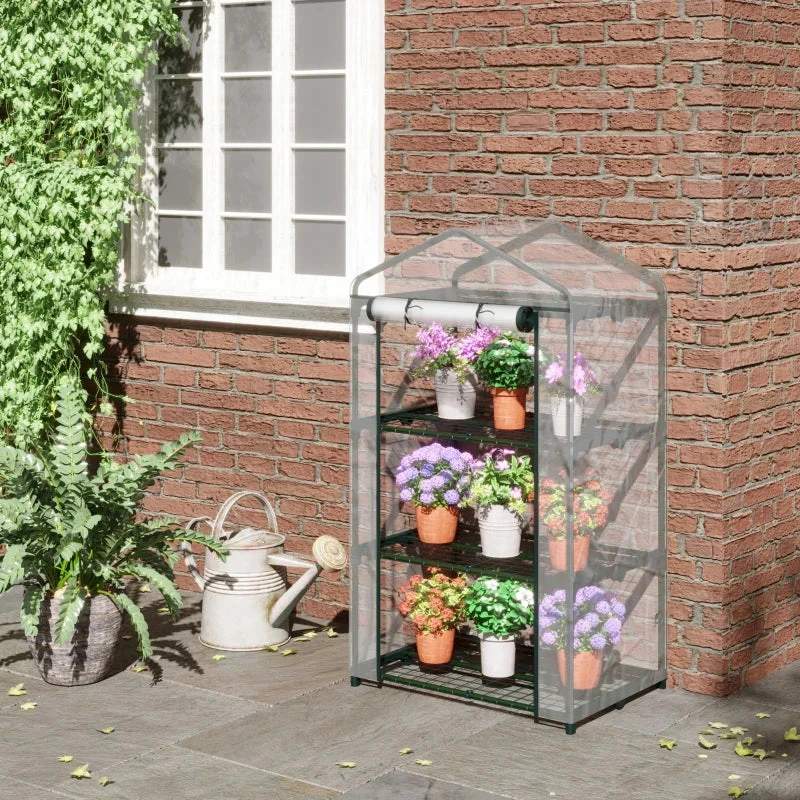 Outsunny Mini Greenhouse 3 Tier 69Lx49Wx125H Cm - Clear 10 Outsunny Mini Greenhouse 3 Tier 69Lx49Wx125H Cm - Clear - Image 10