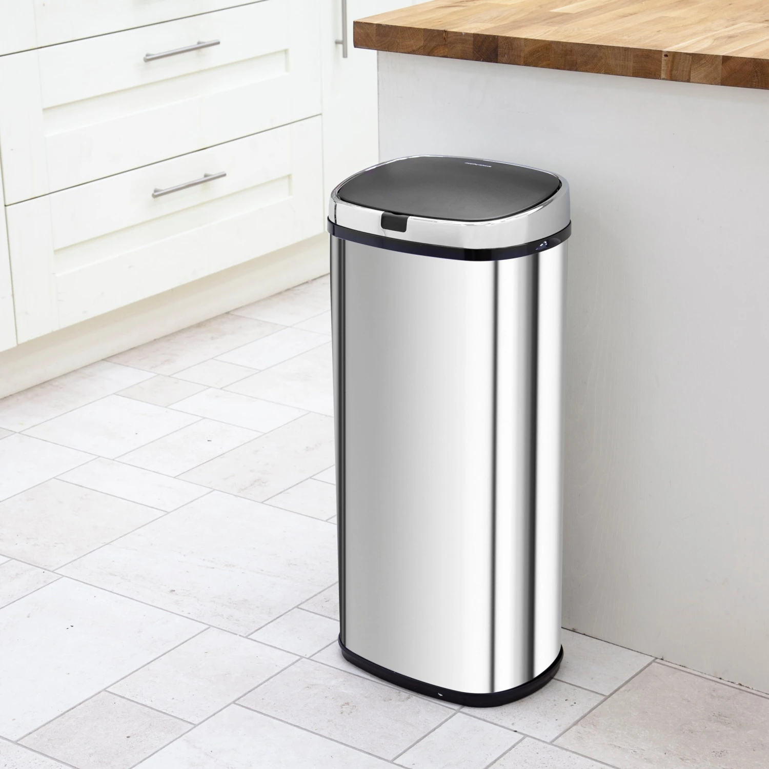 Morphy Richards Square Sensor Bin 50L - Steel 2 Morphy Richards Square Sensor Bin 50L - Steel - Image 2