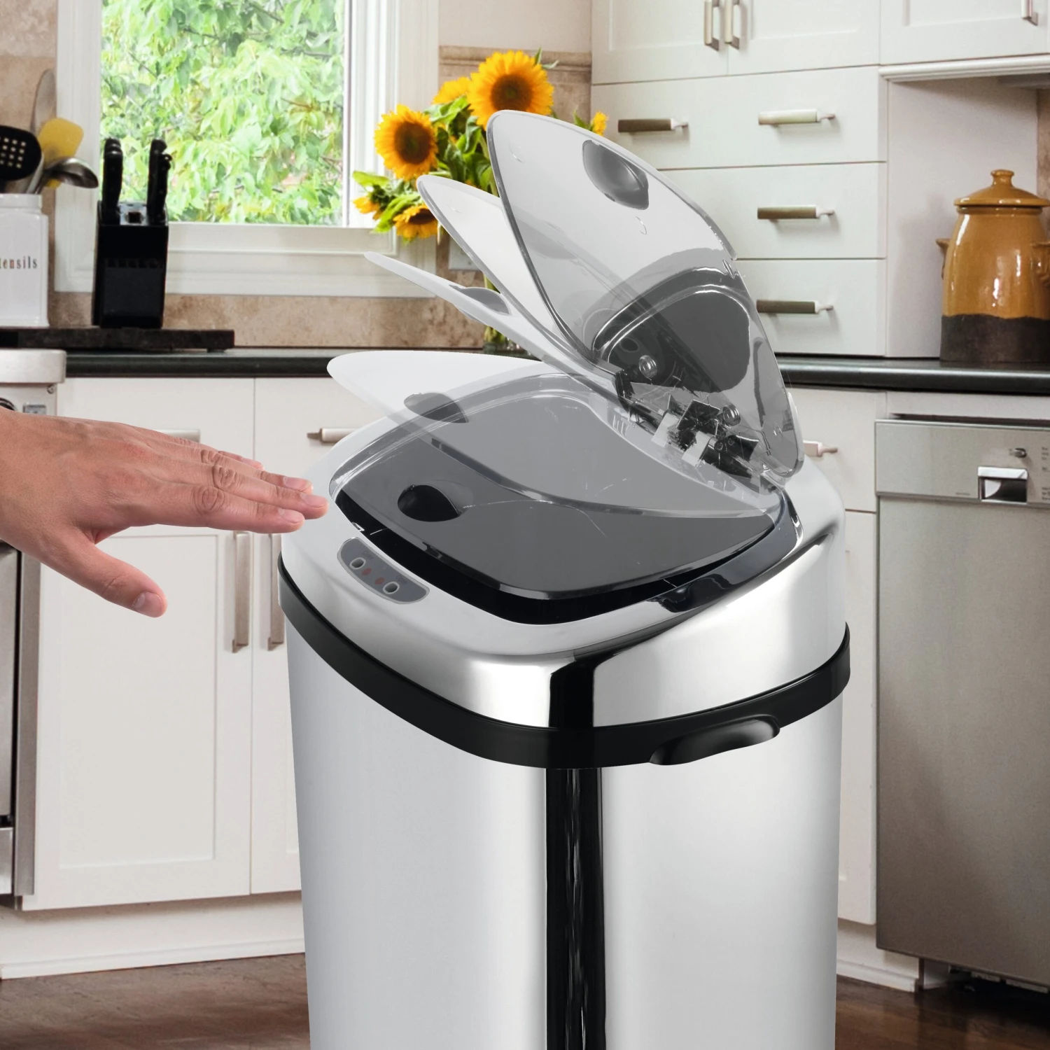 Morphy Richards Square Sensor Bin 50L - Steel 5 Morphy Richards Square Sensor Bin 50L - Steel - Image 5
