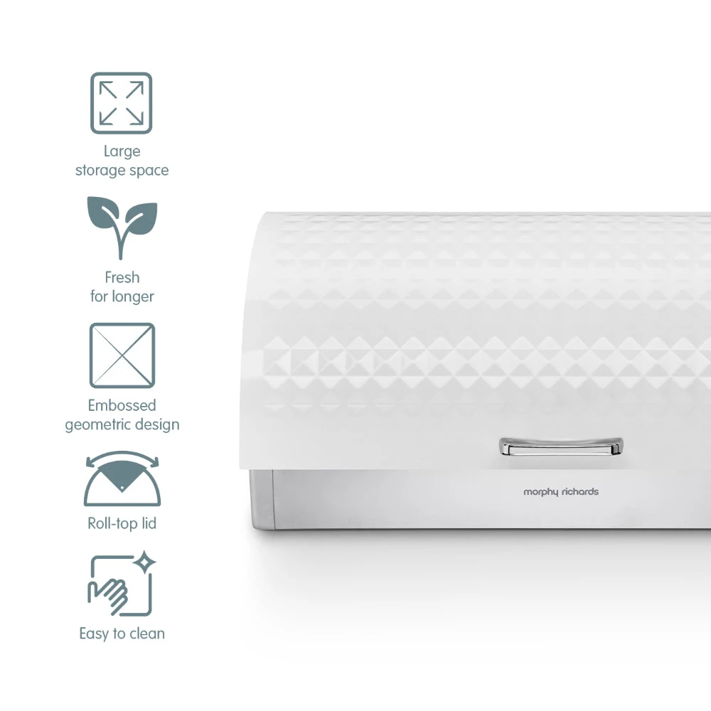Morphy Richards Dimensions Roll Top Bread Bin - White 10 Morphy Richards Dimensions Roll Top Bread Bin - White - Image 10
