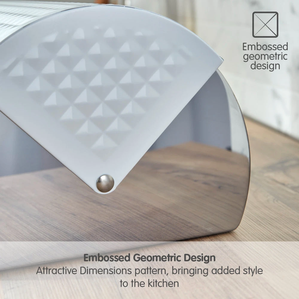 Morphy Richards Dimensions Roll Top Bread Bin - White 8 Morphy Richards Dimensions Roll Top Bread Bin - White - Image 8