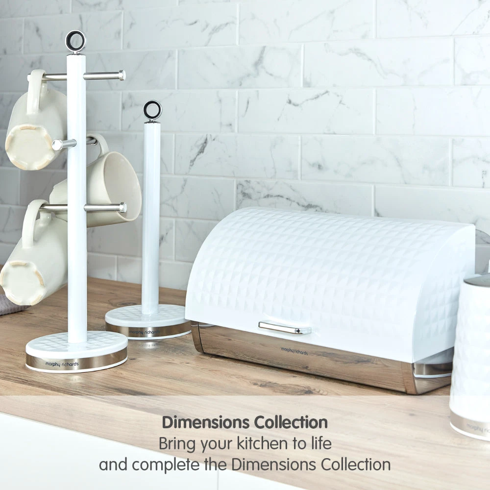 Morphy Richards Dimensions Roll Top Bread Bin - White 5 Morphy Richards Dimensions Roll Top Bread Bin - White - Image 5