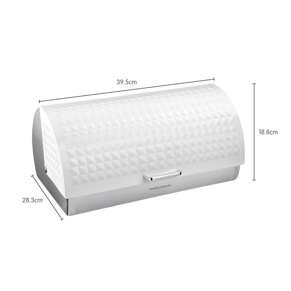 Morphy Richards Dimensions Roll Top Bread Bin - White 4 Morphy Richards Dimensions Roll Top Bread Bin - White - Image 4