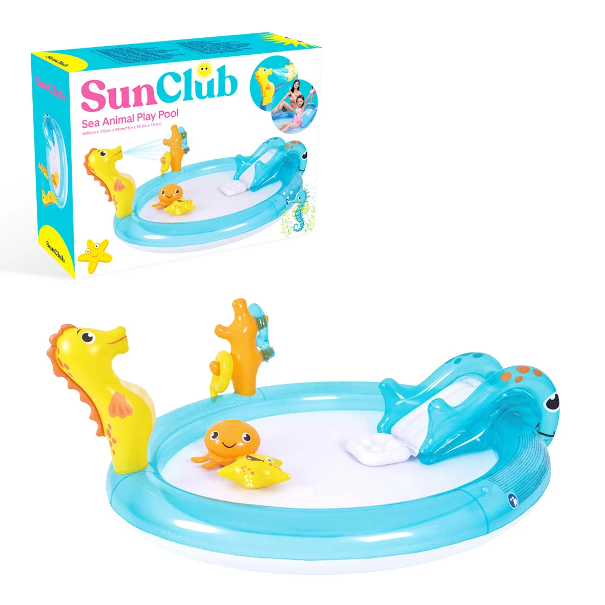Sun Club 2M Sea Animal Play Pool With Water Spray 1 Sun Club 2M Sea Animal Play Pool With Water Spray