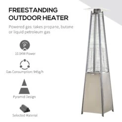 Outsunny Stainless Steel Outdoor Garden Pyramid Patio Heater With Wheels And Rain Cover - Silver 14 Outsunny Stainless Steel Outdoor Garden Pyramid Patio Heater With Wheels And Rain Cover - Silver -Home Furnishing Serie Shop 9OHb1017edc655522 1ce94897 7e32 4128 808d 48a40d13389f