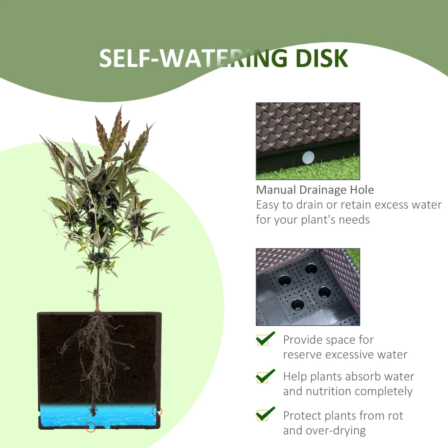 Outsunny 2-Piece Raised Garden Bed Planter Box Brown 4 Outsunny 2-Piece Raised Garden Bed Planter Box Brown - Image 4