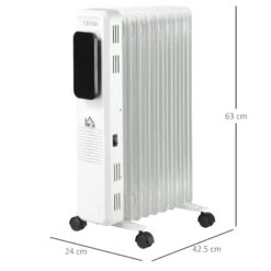 HOMCOM 2180W Oil Filled Radiator, 9 Fin Portable Heater W/ Timer Remote Control White -Home Furnishing Serie Shop 9dfe9e9db47ec9fa4f25870a741eeb75