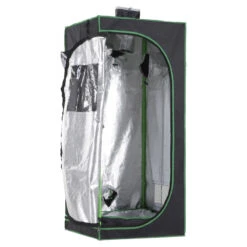 Outsunny Hydroponic Plant Grow Tent W/ Window Tool Bag 60L X 60W X 140Hcm Black