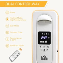 HOMCOM Home Savers 1630W Oil Filled Radiator, 7 Fin Portable Heater W/ Timer Remote Control White -Home Furnishing Serie Shop Anz6a917dc3c1dd8c jpg