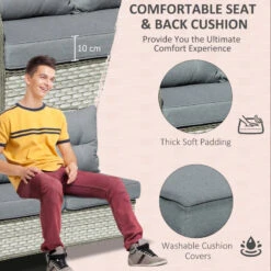 Outsunny Outdoor Wicker Sofa Furniture Set 1.2m 6 Piece - Grey 15 Outsunny Outdoor Wicker Sofa Furniture Set 1.2m 6 Piece - Grey -Home Furnishing Serie Shop B0488c17f01012463 jpg
