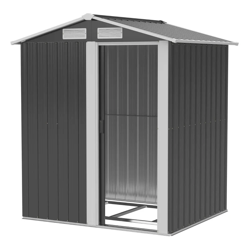 Outsunny Metal Storage Shed With Sliding Door 5ft X 4.3ft - Grey 11 Outsunny Metal Storage Shed With Sliding Door 5ft X 4.3ft - Grey - Image 11