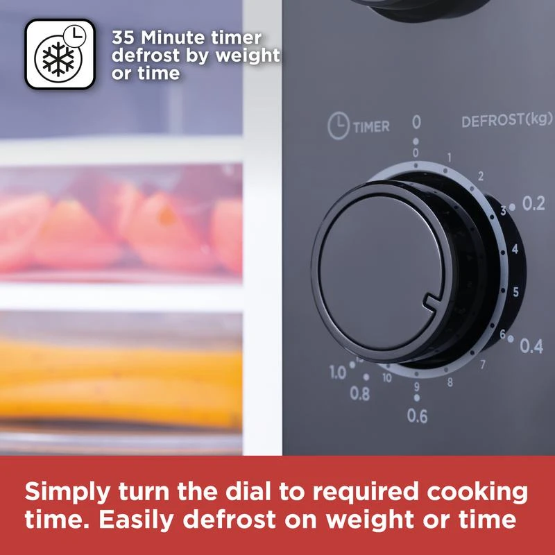 Black & Decker Black+Decker Manual Microwave 800w 20L - Black 7 Black & Decker Black+Decker Manual Microwave 800w 20L - Black - Image 7