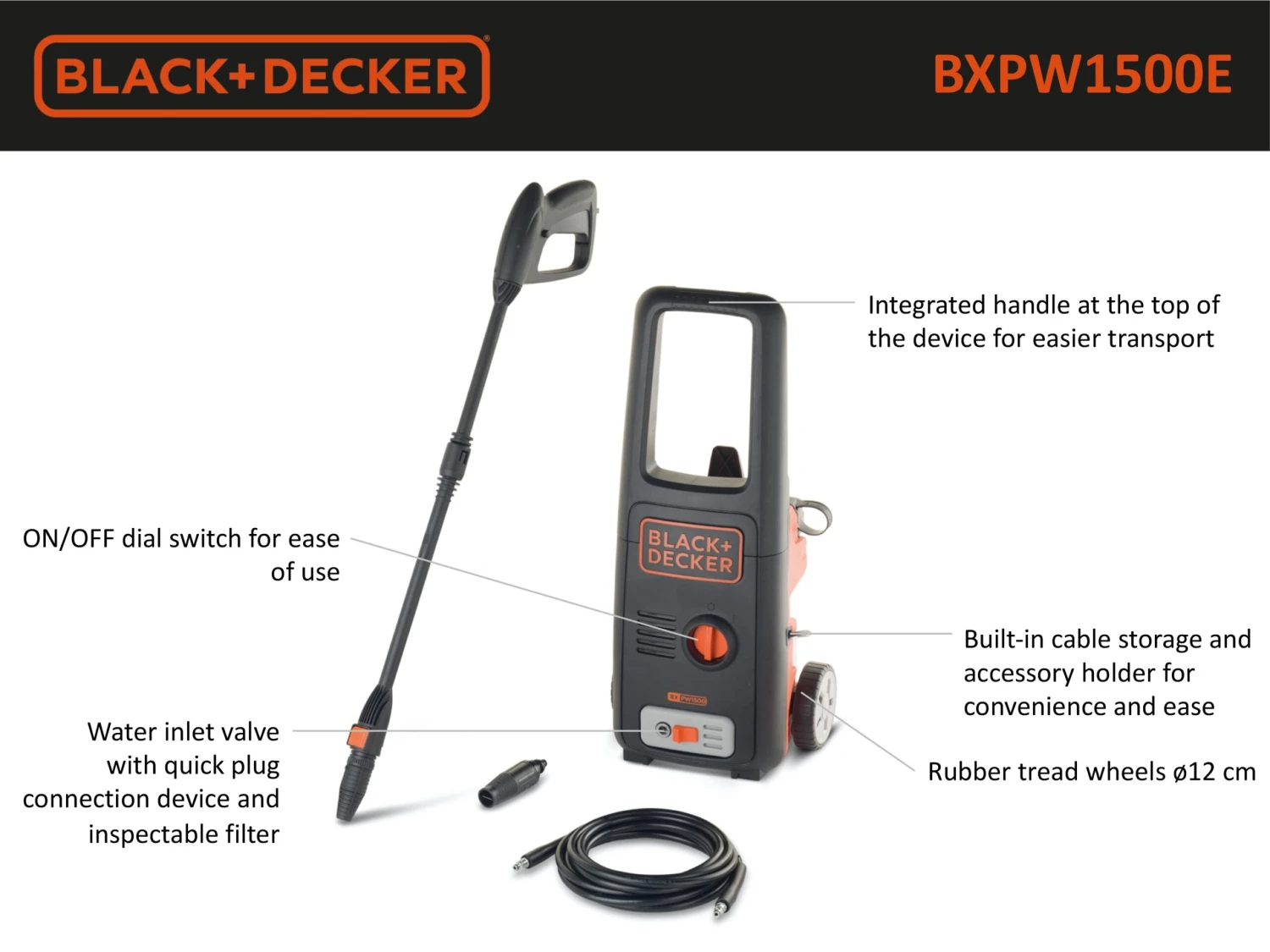 Black & Decker Black+Decker 1500E Pressure Washer 2 Black & Decker Black+Decker 1500E Pressure Washer - Image 2
