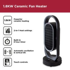 Black & Decker Black+Decker Ceramic Heater 1.8KW - Black -Home Furnishing Serie Shop BXSH37010GB 02