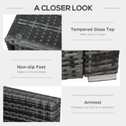 Outsunny Rattan Corner Sofa Set 1.3m - Grey -Home Furnishing Serie Shop BYya091821a153f43 jpg