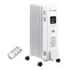 HOMCOM Home Savers 1630W Oil Filled Radiator, 7 Fin Portable Heater W/ Timer Remote Control White