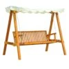 Outsunny 3 Seater Canopy Swing Bench - Cream White