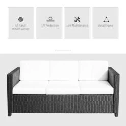 Outsunny Rattan Sofa 3 Seater - Black 15 Outsunny Rattan Sofa 3 Seater - Black -Home Furnishing Serie Shop CbEa09181099f1b81 jpg