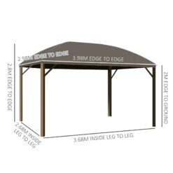 Outsunny Hardtop Gazebo With Curtains 3 X 4m - Brown -Home Furnishing Serie Shop CbX8e51893f17a563 jpg
