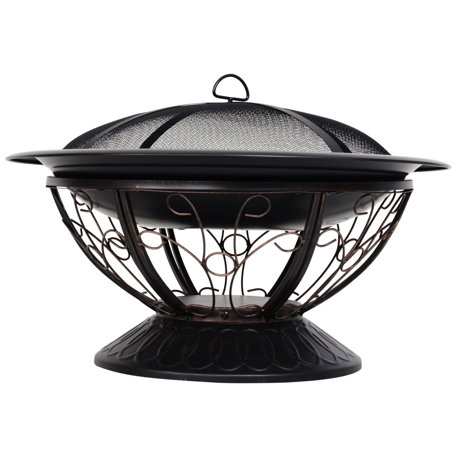Outsunny Steel Lift-Top Screen Firepit Black 3 Outsunny Steel Lift-Top Screen Firepit Black - Image 3