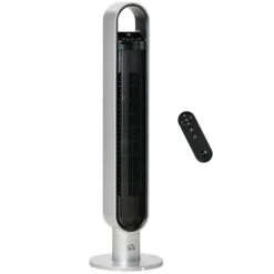 HOMCOM Anion Tower Fan 39" 100cm With 3 Speeds And Timer - Silver