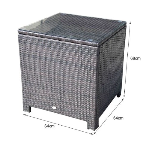 Outsunny Rattan Garden Side Table - Brown 3 Outsunny Rattan Garden Side Table - Brown - Image 3