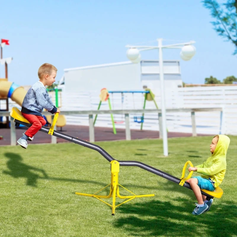 Outsunny See Saw For Ages 3-7 Years, Yellow 3 Outsunny See Saw For Ages 3-7 Years, Yellow - Image 3