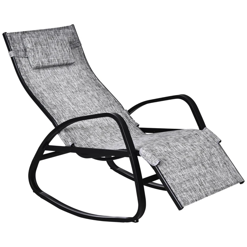 Outsunny Rocking Chair - Light Grey 1 Outsunny Rocking Chair - Light Grey