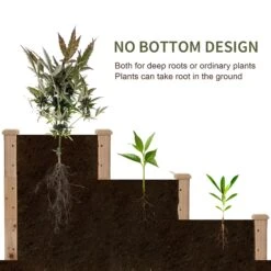 Outsunny Wooden Raised Bed 3-Tier Planter Kit Elevated Box Outdoor Stand -Home Furnishing Serie Shop F0f88c17ee2cefc66