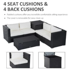 Outsunny Rattan Corner Sofa Set - Black 14 Outsunny Rattan Corner Sofa Set - Black -Home Furnishing Serie Shop FQWa0917eecc28ae5 jpg