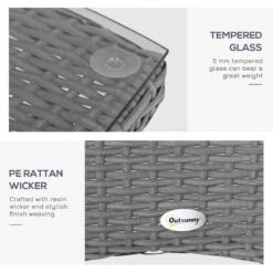 Outsunny Rattan Bistro Set 3pc - Grey -Home Furnishing Serie Shop FrI75617eecc2a6ec jpg