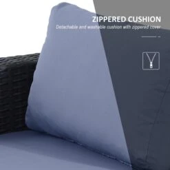 Outsunny 9-Seater Garden Rattan Furniture 10 Pcs Rattan Corner Dining Sofa Set, Grey/Dusty Blue Cushion 16 Outsunny 9-Seater Garden Rattan Furniture 10 Pcs Rattan Corner Dining Sofa Set, Grey/Dusty Blue Cushion -Home Furnishing Serie Shop GAvb1017eecc28a4b