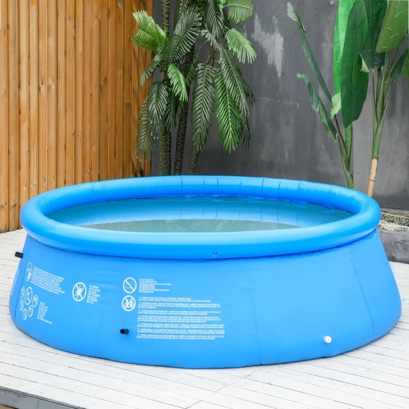 Outsunny Swimming Paddling Pool Round 274cm X 76cm - Blue 10 Outsunny Swimming Paddling Pool Round 274cm X 76cm - Blue - Image 10