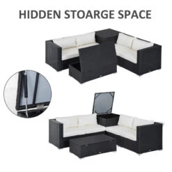 Outsunny Rattan Corner Sofa Set - Black 15 Outsunny Rattan Corner Sofa Set - Black -Home Furnishing Serie Shop GPh88c17eecc28ae5 jpg