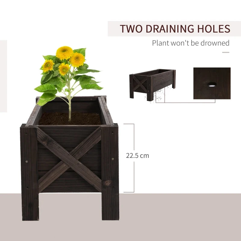 Outsunny Garden Raised Bed 100x36.5x36 Cm 5 Outsunny Garden Raised Bed 100x36.5x36 Cm - Image 5