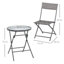 Outsunny Rattan Bistro Set - Grey -Home Furnishing Serie Shop Ggea1217eecc2a4ff
