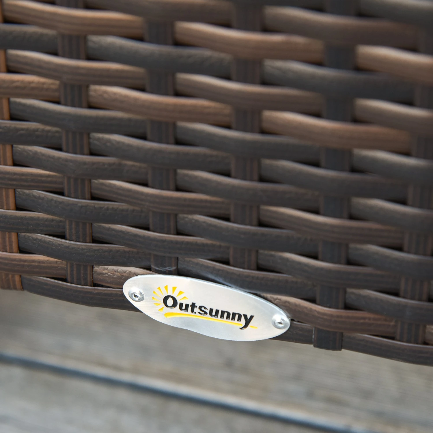 Outsunny Rattan Side Table Set- Brown 8 Outsunny Rattan Side Table Set- Brown - Image 8