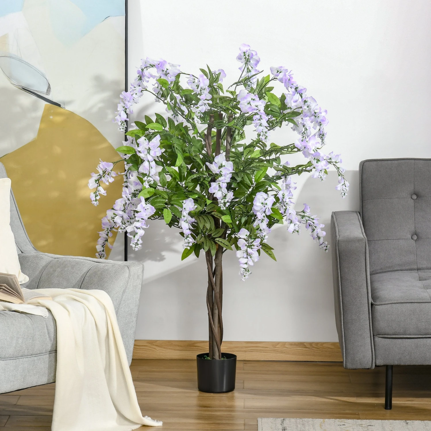 HOMCOM Wisteria Flower Tree - Artificial Plant 2 HOMCOM Wisteria Flower Tree - Artificial Plant - Image 2