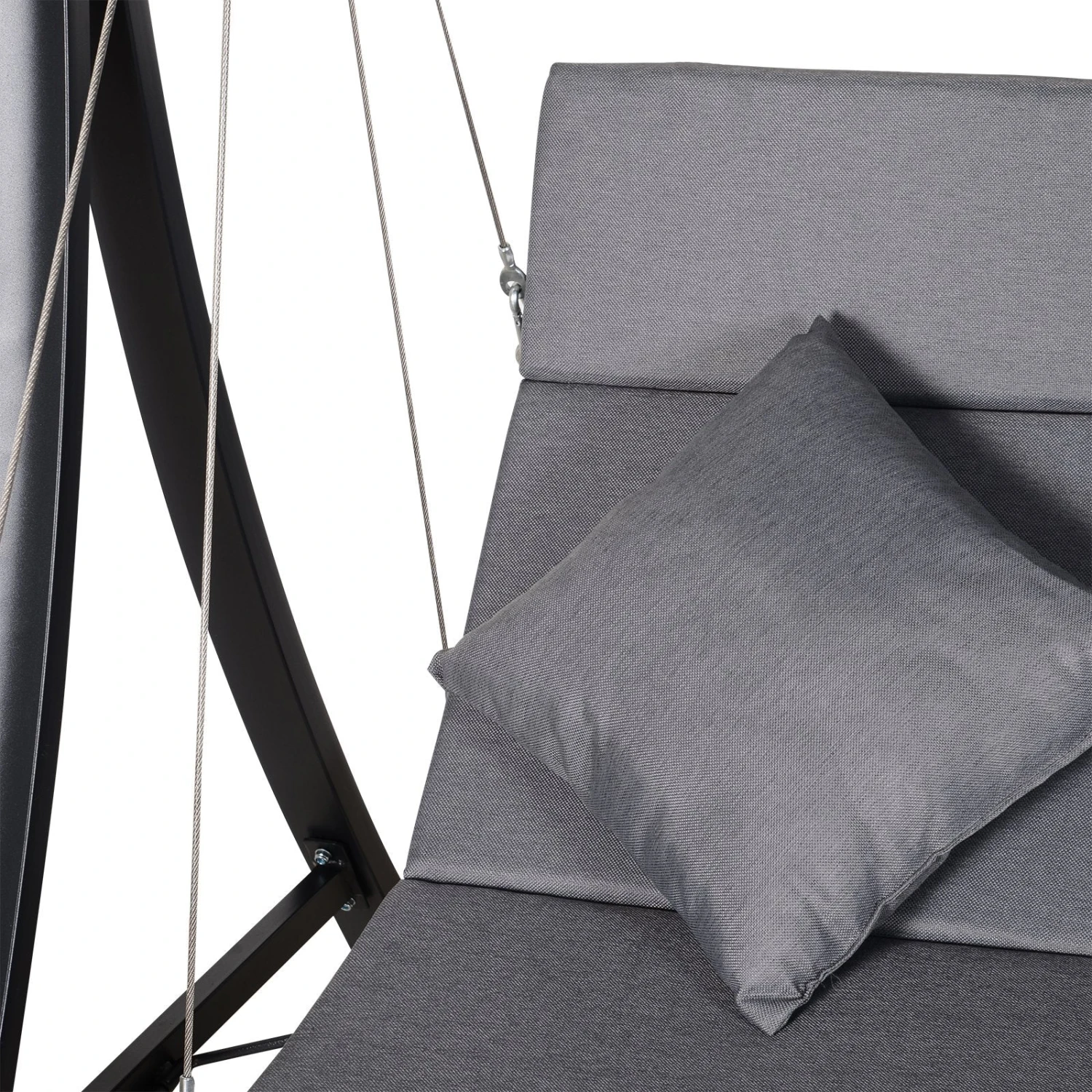 Outsunny 3 Seater Swing Bench - Grey 2 Outsunny 3 Seater Swing Bench - Grey - Image 2