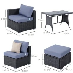 Outsunny 9-Seater Garden Rattan Furniture 10 Pcs Rattan Corner Dining Sofa Set, Grey/Dusty Blue Cushion 12 Outsunny 9-Seater Garden Rattan Furniture 10 Pcs Rattan Corner Dining Sofa Set, Grey/Dusty Blue Cushion -Home Furnishing Serie Shop ILfa1217eecc28a4b