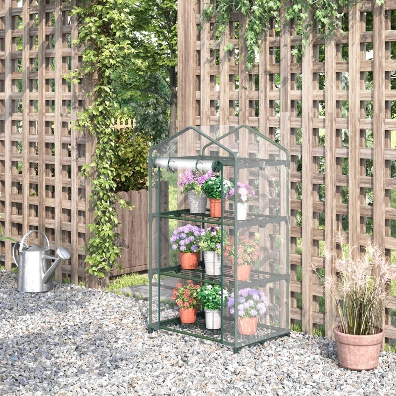 Outsunny Mini Greenhouse 3 Tier 69Lx49Wx125H Cm - Clear 2 Outsunny Mini Greenhouse 3 Tier 69Lx49Wx125H Cm - Clear - Image 2