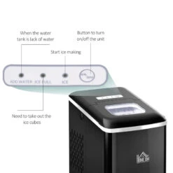 HOMCOM Ice Maker 12kg - Black 16 HOMCOM Ice Maker 12kg - Black -Home Furnishing Serie Shop Ib8b10188ff96d326 jpg