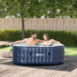 Outsunny Inflatable Hot Tub Spa Square For 4-6 People 180cm - Dark Blue -Home Furnishing Serie Shop In46ff18041c9642a jpg