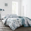 Lewis's Inky Floral T200 Duvet Set - Teal
