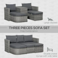 Outsunny Rattan Sofa Set To Daybed - Grey -Home Furnishing Serie Shop JHNb1017f4e802e3a jpg