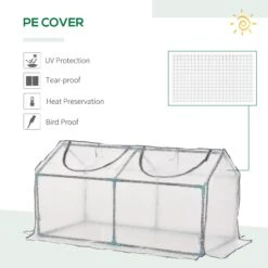 Outsunny Mini Greenhouse With 2 Windows, Plant Flower Herbs Growing, PE, 120 X 61 X 61cm 12 Outsunny Mini Greenhouse With 2 Windows, Plant Flower Herbs Growing, PE, 120 X 61 X 61cm -Home Furnishing Serie Shop JVpa0917edc607e2f