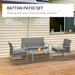 Outsunny-4 Piece Rattan Sofa Set - Grey 11 Outsunny-4 Piece Rattan Sofa Set - Grey -Home Furnishing Serie Shop JYRa0917eecc29b7a e851a40c 02b6 4215 9cc1 310c1aa1cffb