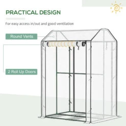Outsunny Mini Greenhouse 100x80x150cm - White 15 Outsunny Mini Greenhouse 100x80x150cm - White -Home Furnishing Serie Shop JlH88c17f5cee16c7 jpg