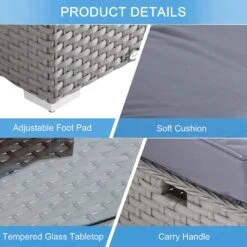 Outsunny 6PC Garden Rattan Sofa Set Bonzer Outdoor Furniture Patio Table Loveseat Stool Lounging Ottoman Aluminium Frame Wicker Weave Conservatory Grey -Home Furnishing Serie Shop K3575617eecc29421 ea03ef48 b9ec 4714 b0f2 78a1cf6bc80c